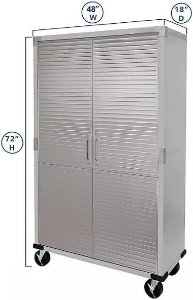 Heavy Duty Storage Solid Stainless Steel Cabinet with Lockable, Adjustable Shelf, Metal Garage Organizer (Granite, 48" W x 18" D x 72" H)