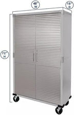 Heavy Duty Storage Solid Stainless Steel Cabinet with Lockable, Adjustable Shelf, Metal Garage Organizer (Granite, 48" W x 18" D x 72" H)