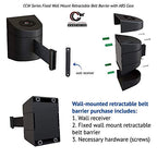 Crowd Control Warehouse - CCW Series WMB-220 Fixed Wall Mount Retractable Belt Barrier - 15 Foot, Red"This LINE is Closed" White Letters Belt with Black ABS Case