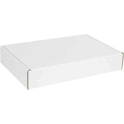 Box USA 17" Deluxe Shipping Boxes 17 1/8"L x 11 1/8"W x 3"H, 50-Pack - White Box Mailers for Packaging, Storage, Gifts or Bulk Business Orders