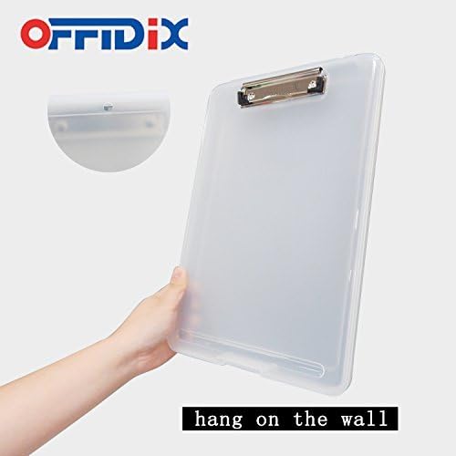 OFFIDIX Clipboard Storage Box Transparent Plastic Paper Clipboard Paper Holder Storage Clip Board Ideal for School, Home and Office Use