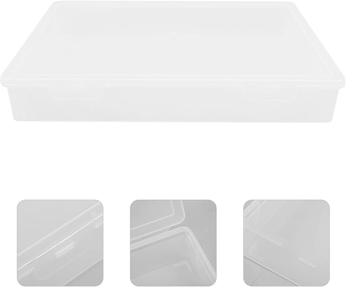 VILLCASE Transparent Plastic Certificate Organizer Box Desktop Document Storage Case for Files Multipurpose Small Items Storage Container for Office and Home Use