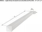 4" x 4" x 7' White Aluminum Post Kit – Concrete Mount, Powder-Coated, Easy Install Deck Railing & Fence Support for Patio, Yard & Garden Projects