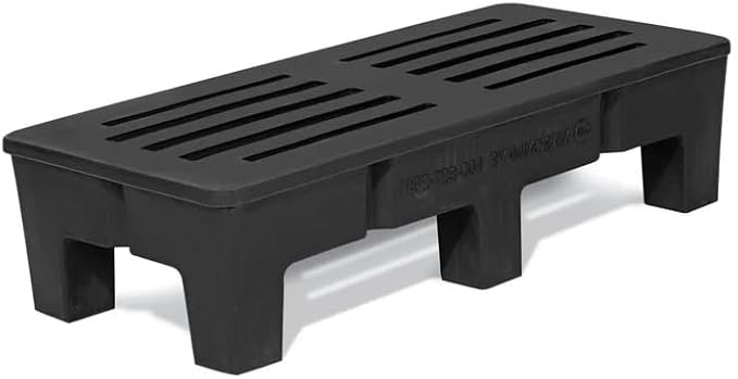 PolyMight Heavy-Duty Plastic Poly Dunnage Rack for Warehouses and Commercial Industrial Storage 48" x 22" x 12" with 2000 lb Capacity | For Wareshouse, Storage, and Merchandising
