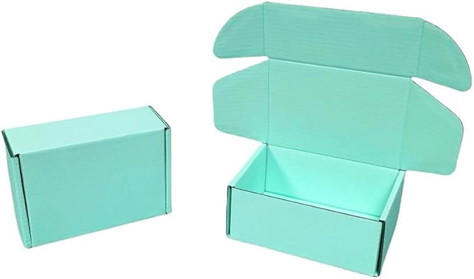 50 Pcs 4.3 x 3.1 x 2 inches Mini Size Corrugated Cardboard Gift Boxes Recyclable Shipping Boxes for Packing Jewelry Ornament Gift Craft Packaging Supplier (Mint green, 4.3 x 3.1 x 2")