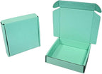 15 Pcs 5.1 x 5.1 x 1.2 inches Mini Size Shipping Boxes Corrugated Cardboard Mailer Boxes Bulk for Packaging Business Mailing Gift,Mini Mailer Boxes for Packaging (Mint green, 5.1 x 5.1 x 1.2")