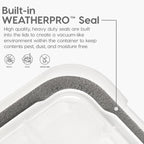 IRIS USA WeatherPro 74 Qt Storage Bins with Lids, 2 Pack, BPA-Free Plastic Gasket Box with Tight Latch and Seal, Stackable Nestable Tote Tub - Clear/Black