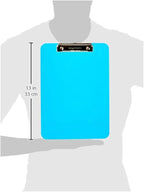 Amazon Basics Colorful, Sturdy, Lightweight Plastic Clipboards, Pack of 6, Letter Size, Assorted Colors