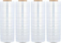 PSBM 4 Rolls 18 Inch x 1000 Feet 120 Gauge Stretch Film/Wrap, Heavy Duty Industrial Strength Up to 800% Ultimate Stretch, Clear Shrink Plastic Wrap for Moving, Packing, Shipping & Storage