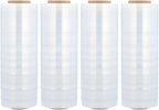 PSBM 4 Rolls 18 Inch x 1000 Feet 120 Gauge Stretch Film/Wrap, Heavy Duty Industrial Strength Up to 800% Ultimate Stretch, Clear Shrink Plastic Wrap for Moving, Packing, Shipping & Storage
