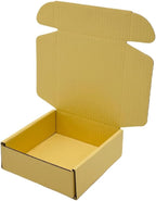 15 Pcs Corrugated Cardboard Gift Boxes Recyclable Shipping Boxes for Mailing & Holidays, Wedding, Birthday, Gifts Packaging (Butter Yellow, 6 x 6 x 2")