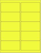 8-1/2 x 11" Neon Color High Light Fluorescent Labels for Laser & Inkjet Printer (Yellow Fluorescent, 4 x 2" - 10 Per Page | 2500 Labels)