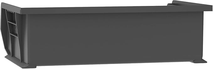Akro-Mils 30255 AkroBins Plastic Storage Bins, Space-Saving Stackable Bins for Garage, Pantry, Craft Organization, 11-" x 16-" x 5-", Black, 6-Pack