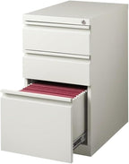 Scranton & Co 3-Drawer Modern Metal Mobile Pedestal File Cabinet in Light Gray