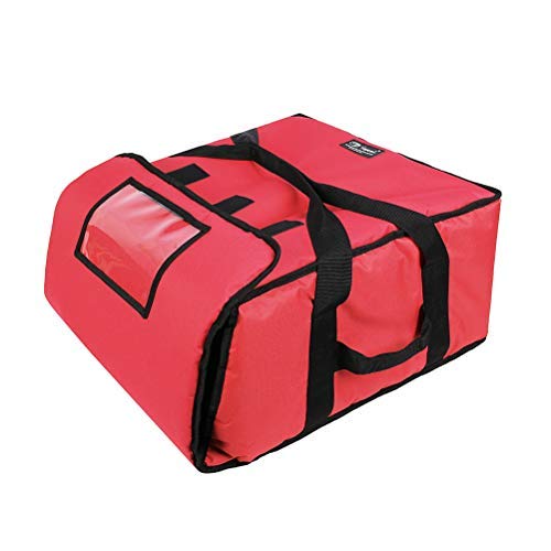 Pizza Bag,Large Thermal Pizza Delivery Bags Insulated Food Delivery Bag Moisture Free Professional Pizza Warmer Carrier Bags Hold Up to 5-16" or 4-18" (Red, 20"X20"X11")
