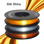 Geeetech Bundle Silk PLA Filament 1.75mm for 3D Printer, Metal-Like Shiny 3D Filament, 3 Spools Pack, 0.5kg/Spool, Dimensional Accuracy +/- 0.02 mm, Metallic Silver+Copper+Gold