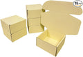 15 Pcs 6 x 6 x 3 inches Corrugated Cardboard Gift Boxes Recyclable Shipping Boxes for Mailing & Holidays, Wedding, Birthday, Gifts Packaging (Butter Yellow, 6 x 6 x 3")