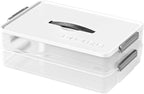 Portable Project Case Clear File Box with lids and Handle, Storage Containers for Stationery, Sewing, Art Craft, A4 Paper, 8.5" x 11" letters, Protecting Scrapbooks, Crafts, Office Supplies (2-Layer)