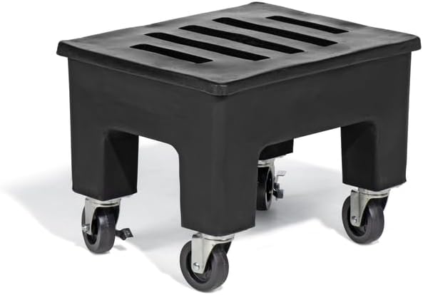 PolyMight Mobile Heavy-Duty Poly Dunnage Rack with Caster Wheels for Warehouses and Commercial Industrial Storage 18" x 22" x 16" with 600 lb Capacity
