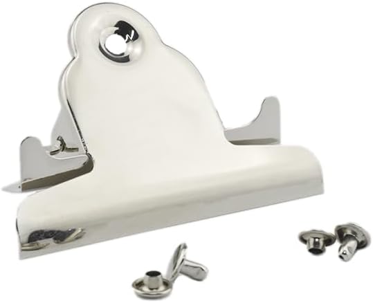 HAHIYO 2.95 Inches Metal Silver Clipboard Clips Butterfly-Shaped Clipboard Hardware Secure Grip Mountable Sturdy Springs with Rivets Document File Wood Plastic Clips Board for Office School Home, 3P