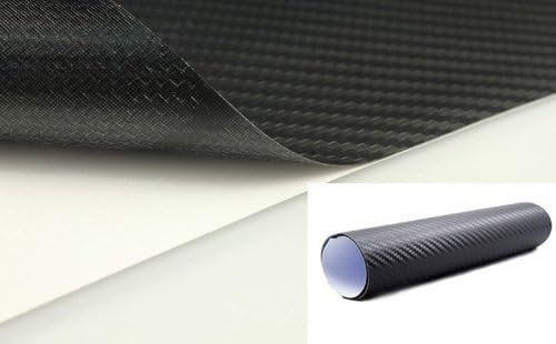 3D Carbon Fiber Film Twill Weave Vinyl Sheet Roll Wrap (72" X 60", Black)