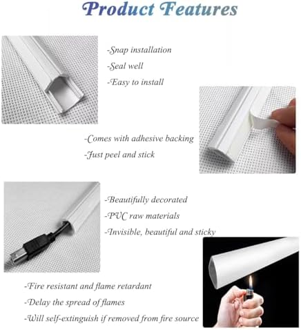 Self-Adhesive Corner Cord Cover, PVC Cable Floor Strip Protector, Wire Management Solution for Home Office, Black (Model NO.3) - Tidy Up Your Space!