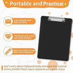 Black Clipboards, PANDRI 12 Pack Plastic Black Clipboards with Low Profile Clip 12.5 x 9 Standard Letter Size Clipboard for classrooms Office