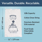 Pinnacle Mercantile Plastic Ice Bags 10 Lb. with Draw String Closure Pack 100