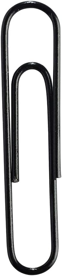 JAM PAPER Colorful Jumbo Paper Clips - Large 2 Inch - Black Paperclips - 75/Pack