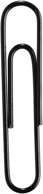 JAM PAPER Colorful Jumbo Paper Clips - Large 2 Inch - Black Paperclips - 75/Pack
