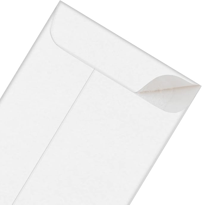 500 PCS #7 Coin Envelopes, 3.5 x 6.5 inches White Kraft Envelopes Classic Small Parts Envelopes with Self Adhesive Gummed Flap for Coins, Cash, Credit Cards, Seeds