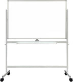 Adjustable Magnetic Mobile Dry Erase Board -48 x 32 Inches Whiteboard Stand with Easel, Lockable Rolling Stand - Double-Sided 80 ×120CM White