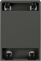 Pemberly Row 20" 2-Drawer Modern Metal Mobile Pedestal Filing Cabinet in Charcoal