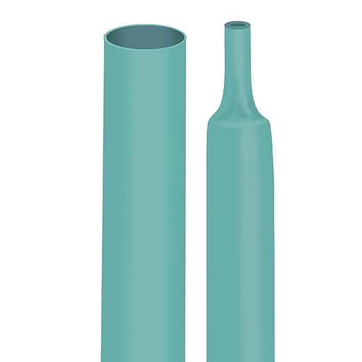 XHF 3/4 Inch 4Ft 3:1 Waterproof Heat Shrink Tubing Roll Marine Grade Adhesive Lined Heat Shrink Tube, Insulation Sealing Oil-Proof Wear-Resistant Green