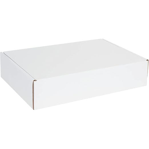 Box USA 16" Deluxe Shipping Boxes 16"L x 10"W x 2 3/4"H, 50-Pack - White Box Mailers for Packaging, Storage, Gifts or Bulk Business Orders