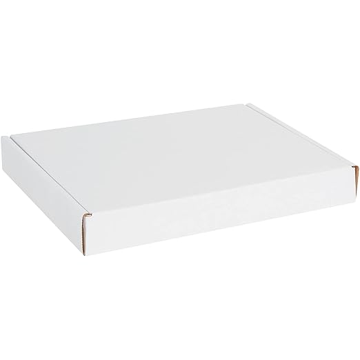 Box USA 15" Deluxe Shipping Boxes 15 1/8"L x 11 1/8"W x 2"H, 50-Pack - White Box Mailers for Packaging, Storage, Gifts or Bulk Business Orders