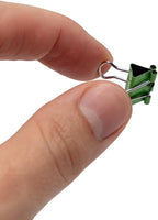JAM PAPER Colorful Binder Clips - Extra Small - 3/5 Inch (15 mm) - Green Binderclips - 30/Pack