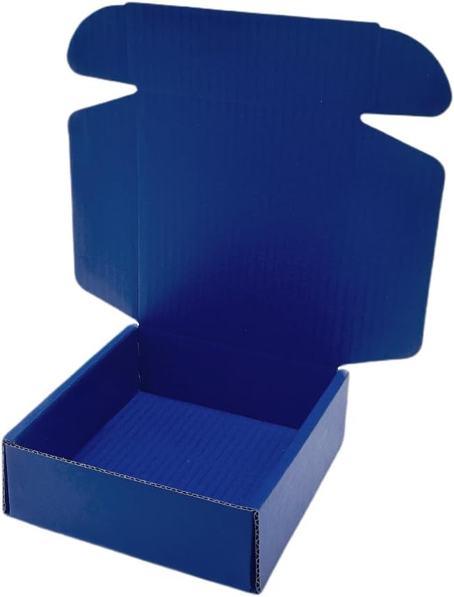 50 Pcs 6.3 x 6 x 1.6 inches Shipping Boxes for Small Business Cardboard Corrugated Mailer Boxes for Shipping Packaging Holidays Craft Gifts Giving Products (Industrial Blue, 6.3 x 6 x 1.6")