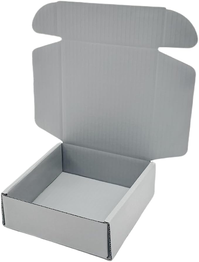 15 Pcs 4.7 x 4.7 x 1.6 Inches Mini Size Corrugated Cardboard Gift Boxes Recyclable Shipping Boxes for Packing Jewelry Ornament Gift Craft Packaging Supplier (Gray, 4.7 x 4.7 x 1.6")