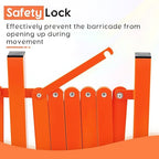 GYMTIME Expandable Metal Barricade, Portable Safety Barrier with Casters, Flexible Mobile Security Gate, Adjustable Traffic Fence for Shopping Mall, School, Warehouse, Orange, 16 Feet