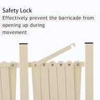 GYMTIME Expandable Metal Barricade, Flexible Mobile Safety Barrier, Folding Security Gate with Casters, Adjustable Traffic Temporary Fence for School, Shopping Mall, 16 Feet, Milkyellow
