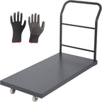 Heavy Duty Flatbed Cart 48"x30" Platform Truck, 2000 lbs Capacity Steel Hand Truck with 4 Swivel Wheels, Industrial Utility Push Cart for Warehouse, Garage, and Moving Supplies