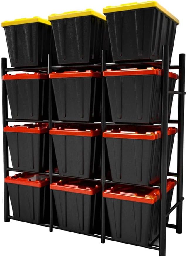 PROSLAT 65012 Bin Warehouse Heavy-Duty 12 Tote Edition (32 Gallon)