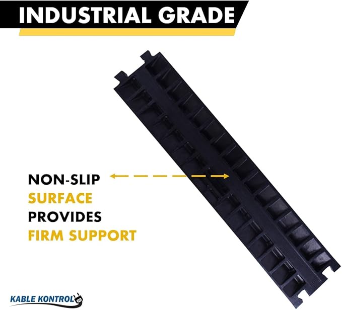 Kable Kontrol Atlas Heavy Duty Cable Protector Ramp - 1 Channel Bulk Wholesale Pallet - 40 Pcs - 39" Long Black & Yellow - 24,000 Lbs Capacity - Rubber Speed Bump Wire Protector Cord Cover - CP9896