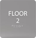 6" X6" Floor 2 Sign - ADA Compliant Tactile Graphics Grade 2 Braille Text Acrylic Wall Signs - Directional Assistance, Floor Number Safety Sign for Office, school Hospital, Apartment