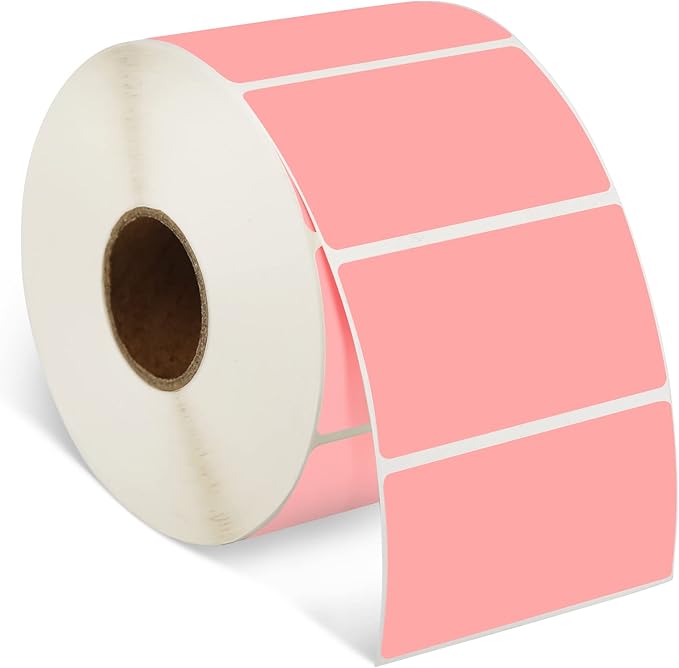 iDPRT 2.28' 1.18' Multi-Purpose Direct Thermal Labels (58mm30mm), Self-Adhesive Thermal Sticker for Address, Barcode, Compatible with iDPRT, Rollo, Zebra, etc, 1 Roll - 1000pcs, Pink