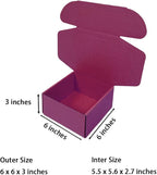 15 Pcs 6 x 6 x 3 inches Corrugated Cardboard Gift Boxes Recyclable Shipping Boxes for Mailing & Holidays, Wedding, Birthday, Gifts Packaging (Cranberry, 6 x 6 x 3")