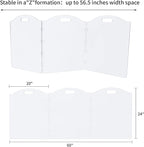 Clear Acrylic Freestanding Dog Gates for The House – Folding 3-Panel Pet Gates for Doorways, Indoor Stairs, and Hallways, Transparent Barrier for Dogs, Puppies, and Cats