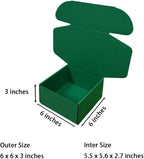 15 Pcs 6 x 6 x 3 inches Corrugated Cardboard Gift Boxes Recyclable Shipping Boxes for Mailing & Holidays, Wedding, Birthday, Gifts Packaging (Hunter Green, 6 x 6 x 3")