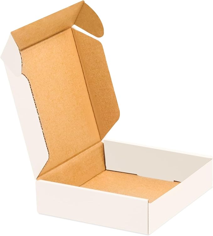 50 pack Small Shipping Box,4x4x1'',Corrugated Mailer,Wonfer Cardboard Box, White